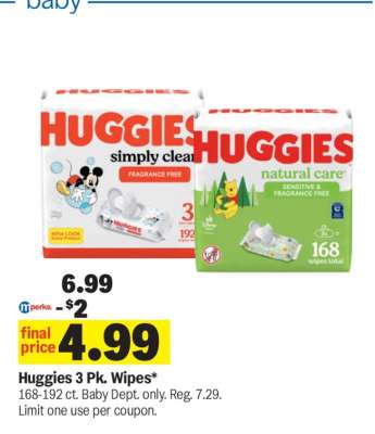 Huggies 3 Pk. Wipes*