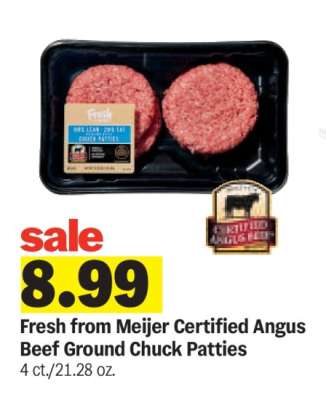 Fresh from Meijer Certified Angus Beef Ground Chuck Patties
