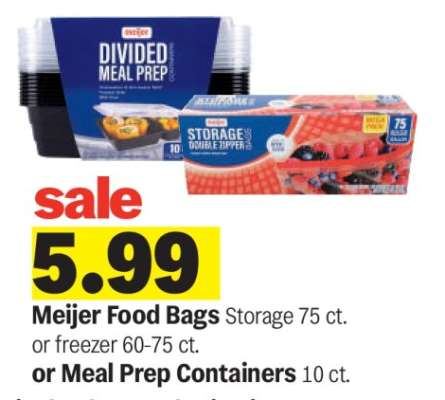 Meijer Food Bags or Meal Prep Containers
