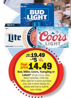 Bud, Miller, Coors, Yuengling or Labatt