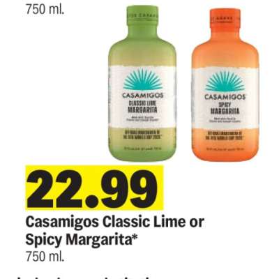 Casamigos Classic Lime or Spicy Margarita