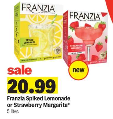 Franzia Spiked Lemonade or Strawberry Margarita