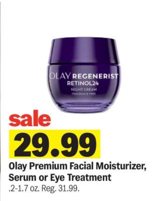Olay Premium Facial Moisturizer, Serum or Eye Treatment