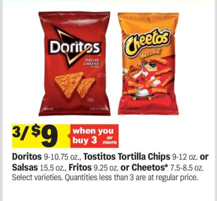 Doritos, Tostitos Tortilla Chips, Salsas, Fritos, Cheetos