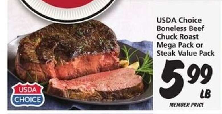 USDA Choice Boneless Beef Chuck Roast
