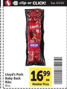Lloyd's Pork Baby Back Ribs