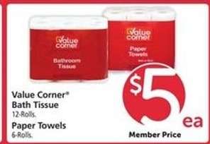Value Corner Bath Tissue / Paper Towels