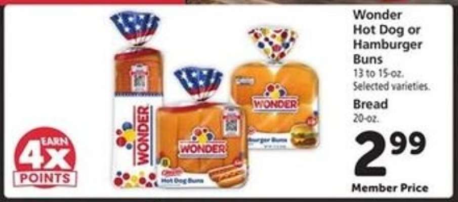 Wonder Hot Dog or Hamburger Buns