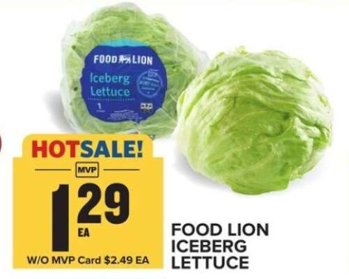 FOOD LION ICEBERG LETTUCE
