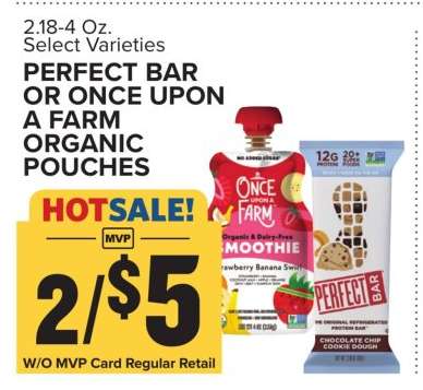 Perfect Bar or Once Upon a Farm Organic Pouches