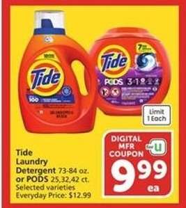 Tide laundry detergent or pods