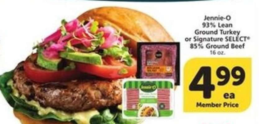 Jennie-O 93% Lean Ground Turkey or Signature SELECT 85% Ground Beef