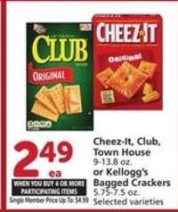 Cheez-It, Club, Town House or Kellogg's Bagged Crackers
