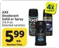 AXE Deodorant Solid or Spray