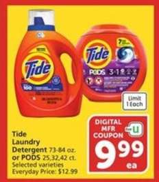 Tide laundry detergent or pods