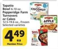 Tapatio Bowl, Pepperidge Farm Turnovers or Cakes