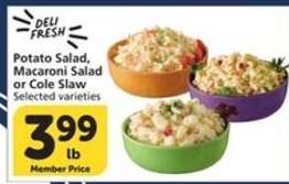 Potato Salad, Macaroni Salad or Cole Slaw