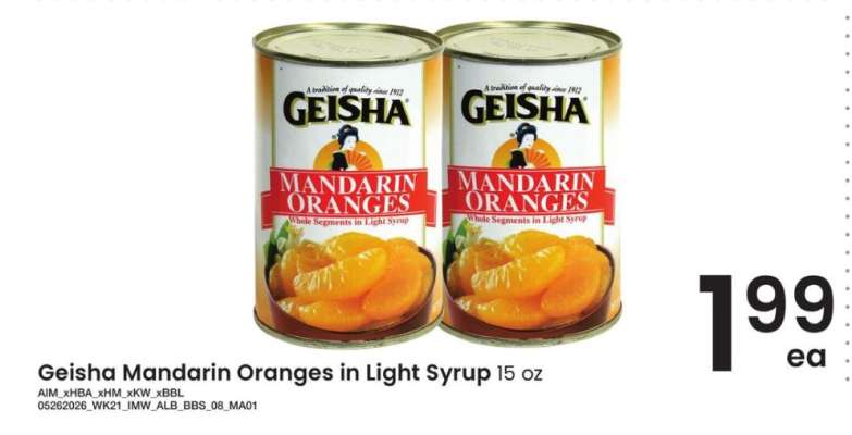 Geisha Mandarin Oranges in Light Syrup