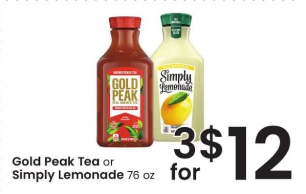 Gold Peak Tea or Simply Lemonade