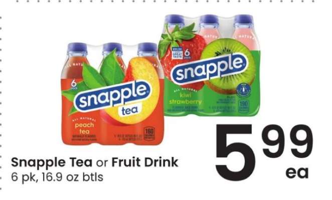 Snapple Tea or Fruit Drink