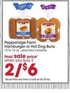 Pepperidge Farm Hamburger or Hot Dog Buns