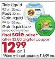 Tide Liquid / Pods / Gain Liquid