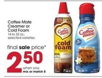 Coffee mate creamer or cold foam