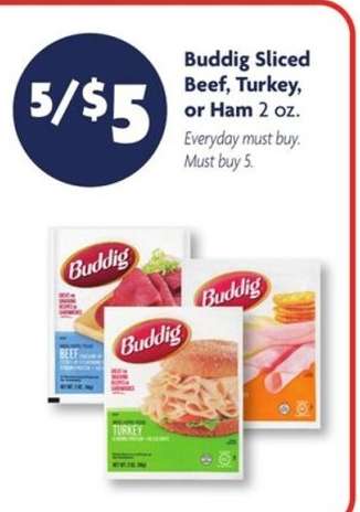 Buddig Sliced Beef, Turkey, or Ham