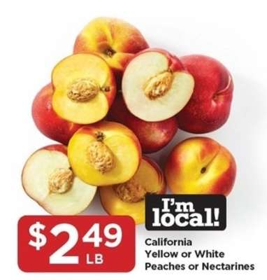 California Yellow or White Peaches or Nectarines