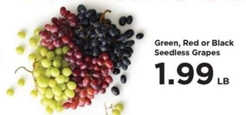 Green, Red or Black Seedless Grapes