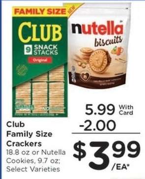 Club Family Size Crackers or Nutella Cookies