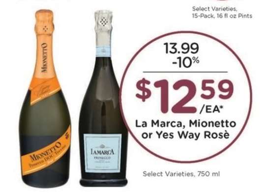 La Marca, Mionetto or Yes Way Rosè
