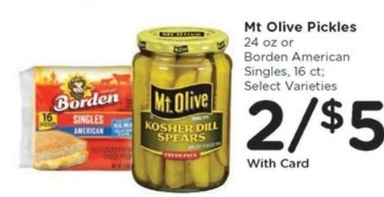 Mt Olive Pickles or Borden American Singles