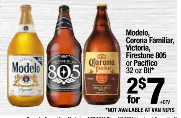 Modelo, Corona Familiar, Victoria, Firestone 805 or Pacifico