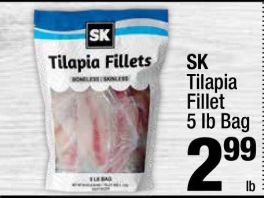SK Tilapia Fillet 5 lb Bag