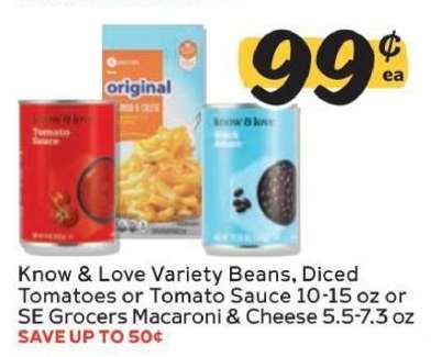 Know & Love Variety Beans, Diced Tomatoes or Tomato Sauce