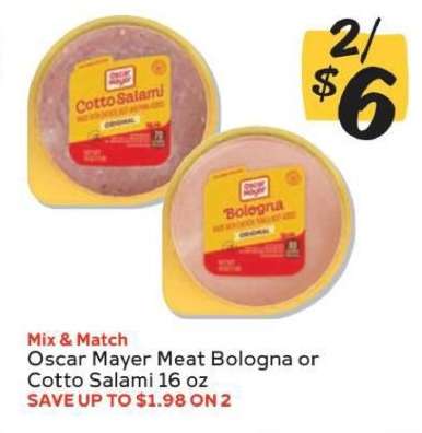 Oscar Mayer Meat Bologna or Cotto Salami