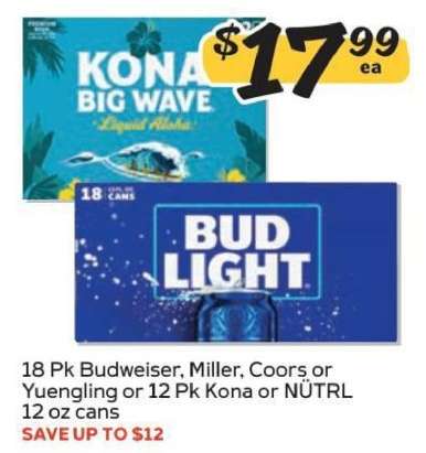 Budweiser, Miller, Coors, Yuengling, Kona, NÜTRL