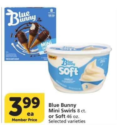 Blue Bunny Mini Swirls or Soft