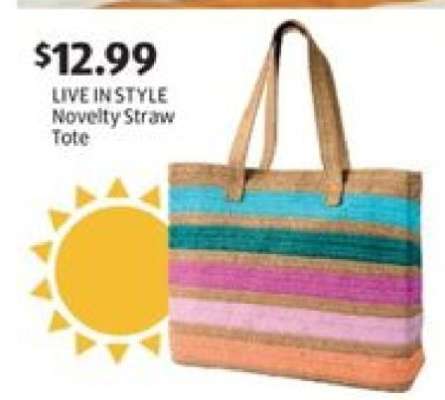 LIVE IN STYLE Novelty Straw Tote
