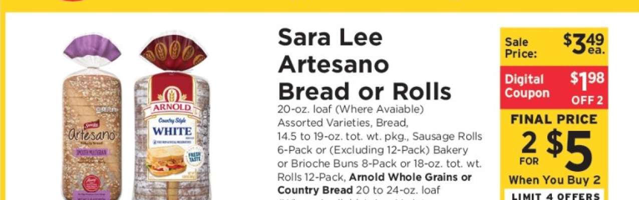 Sara Lee Artesano Bread or Rolls