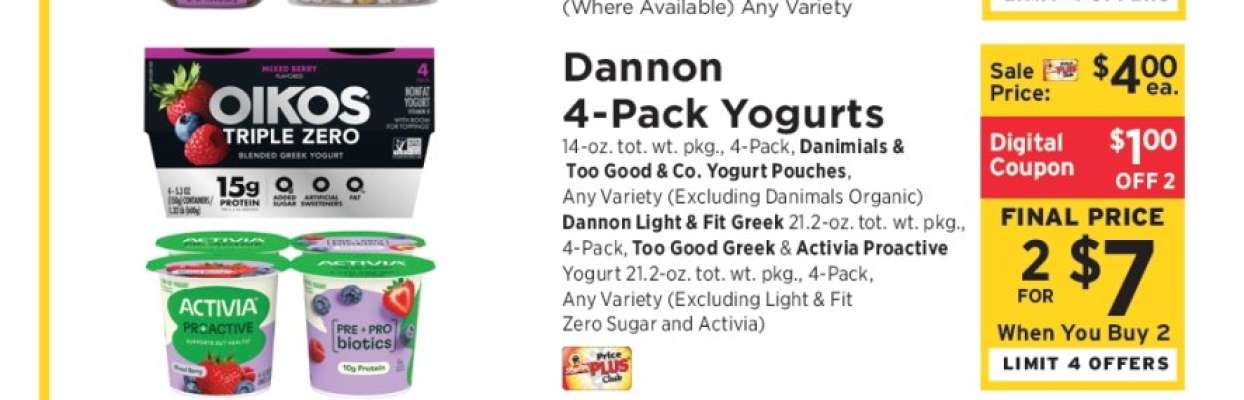 Dannon 4-Pack Yogurts