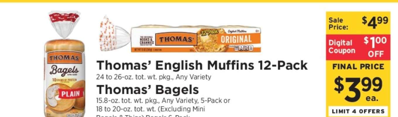 Thomas' English Muffins 12-Pack