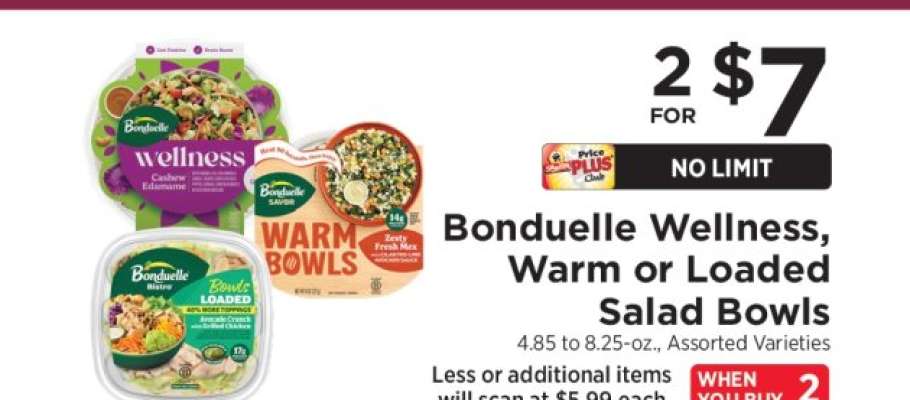 Bonduelle Wellness, Warm or Loaded Salad Bowls