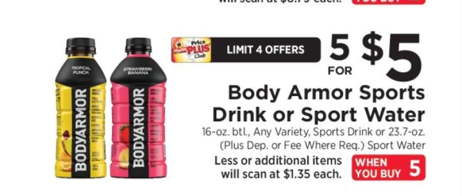 Body Armor Sports Drink or Sport Water