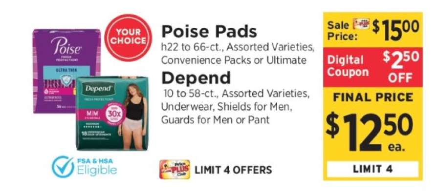 Poise Pads or Depend