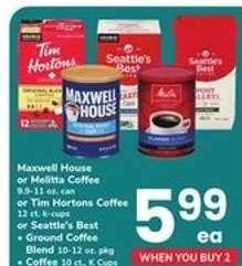 Maxwell House or Melitta Coffee