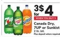 Canada Dry, 7UP or Sunkist
