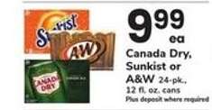 Canada Dry, Sunkist or A&W