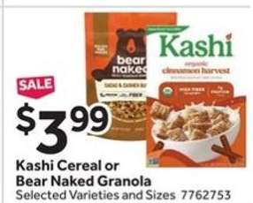 Kashi Cereal or Bear Naked Granola